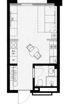 Студия квартира, вторичка, 26м2, 4/7 этаж