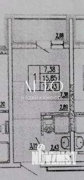 Студия квартира, вторичка, 18м2, 2/16 этаж