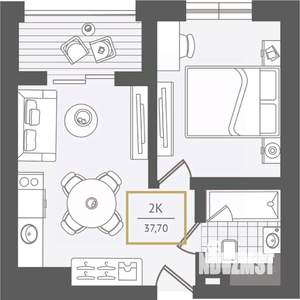 2-к квартира, вторичка, 38м2, 3/10 этаж