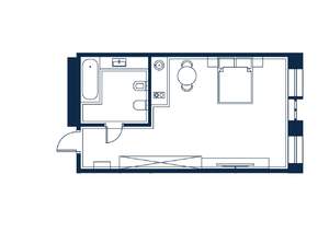 1-к квартира, строящийся дом, 44м2, 2/4 этаж