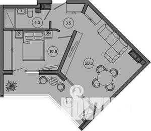 1-к квартира, вторичка, 47м2, 2/10 этаж
