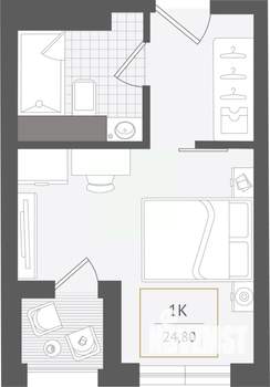 1-к квартира, вторичка, 25м2, 5/10 этаж