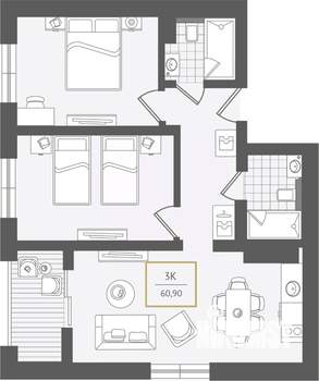 3-к квартира, вторичка, 62м2, 6/10 этаж