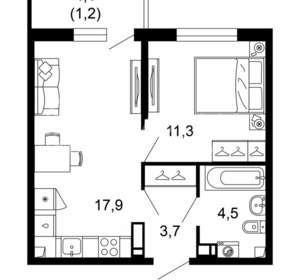 1-к квартира, вторичка, 39м2, 15/17 этаж