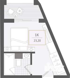 1-к квартира, вторичка, 23м2, 6/10 этаж