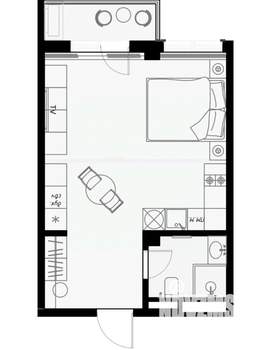 Студия квартира, вторичка, 36м2, 7/7 этаж