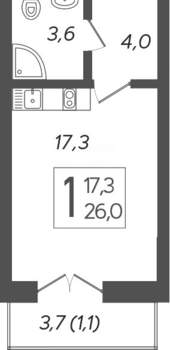 1-к квартира, вторичка, 28м2, 5/12 этаж