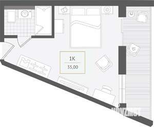 1-к квартира, вторичка, 35м2, 8/10 этаж