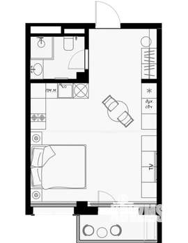 Студия квартира, строящийся дом, 36м2, 7/7 этаж