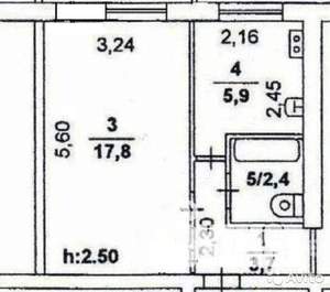 1-к квартира, вторичка, 30м2, 4/5 этаж