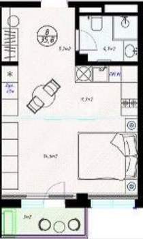 Студия квартира, вторичка, 33м2, 4/6 этаж