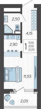 Студия квартира, вторичка, 24м2, 18/19 этаж