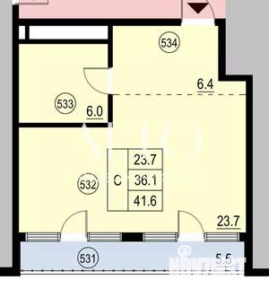 2-к квартира, вторичка, 42м2, 5/10 этаж