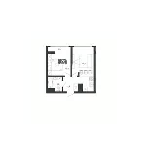 1-к квартира, вторичка, 37м2, 18/19 этаж