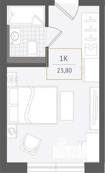1-к квартира, вторичка, 24м2, 2/10 этаж