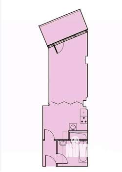 1-к квартира, вторичка, 46м2, 22/24 этаж