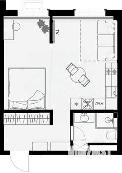 1-к квартира, вторичка, 39м2, 2/7 этаж