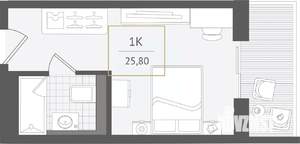 1-к квартира, вторичка, 26м2, 3/10 этаж