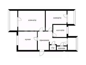 3-к квартира, вторичка, 65м2, 1/9 этаж