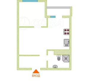 2-к квартира, вторичка, 40м2, 8/18 этаж