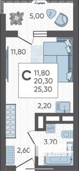 Студия квартира, вторичка, 23м2, 4/11 этаж