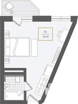 1-к квартира, вторичка, 31м2, 5/10 этаж