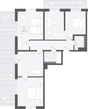 3-к квартира, вторичка, 141м2, 7/10 этаж