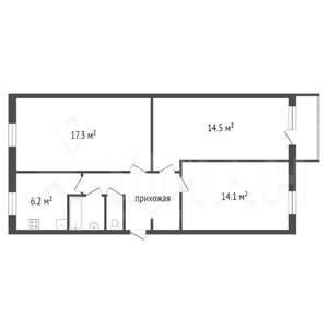3-к квартира, вторичка, 67м2, 3/5 этаж