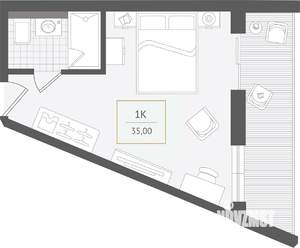 1-к квартира, вторичка, 35м2, 7/10 этаж