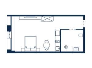 1-к квартира, строящийся дом, 44м2, 2/4 этаж