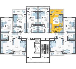 Студия квартира, вторичка, 26м2, 5/16 этаж