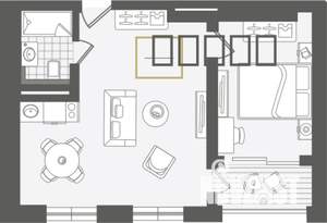 2-к квартира, строящийся дом, 50м2, 5/10 этаж