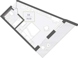 1-к квартира, вторичка, 35м2, 10/10 этаж
