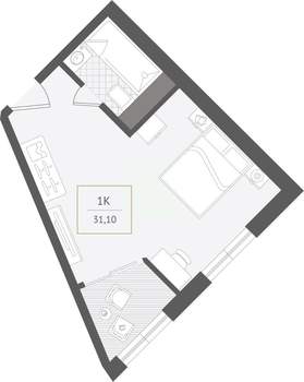 1-к квартира, вторичка, 31м2, 2/10 этаж