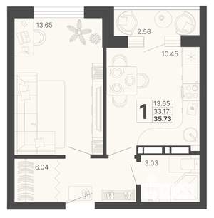 1-к квартира, вторичка, 34м2, 8/20 этаж