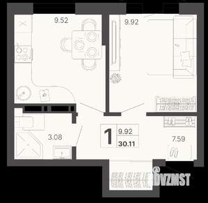 1-к квартира, вторичка, 30м2, 15/20 этаж