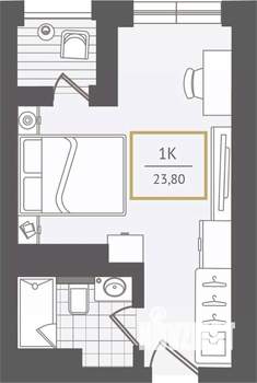 1-к квартира, вторичка, 24м2, 9/10 этаж