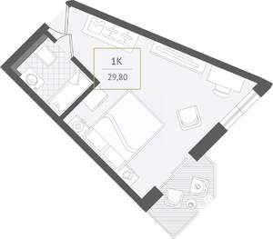 1-к квартира, вторичка, 30м2, 4/10 этаж