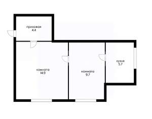 2-к квартира, вторичка, 35м2, 2/2 этаж
