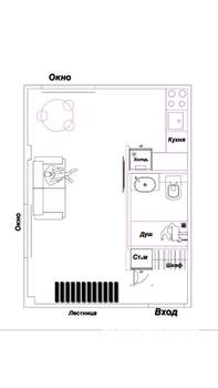 1-к квартира, вторичка, 28м2, 3/3 этаж