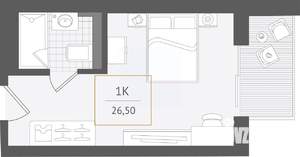 1-к квартира, вторичка, 27м2, 4/10 этаж