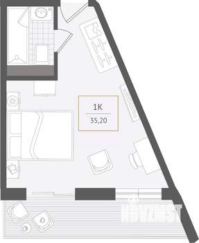 1-к квартира, вторичка, 35м2, 8/10 этаж