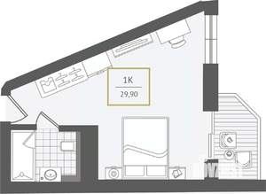 1-к квартира, вторичка, 31м2, 7/10 этаж
