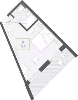 1-к квартира, вторичка, 35м2, 9/10 этаж