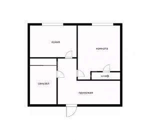 1-к квартира, вторичка, 33м2, 3/6 этаж