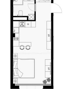 1-к квартира, вторичка, 33м2, 4/7 этаж