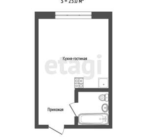 Студия квартира, вторичка, 25м2, 1/11 этаж