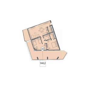 2-к квартира, вторичка, 144м2, 2/9 этаж