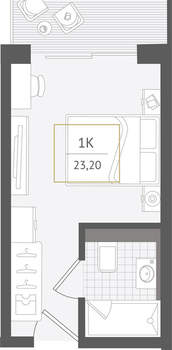 1-к квартира, вторичка, 23м2, 7/10 этаж