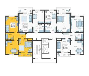 2-к квартира, вторичка, 60м2, 6/16 этаж